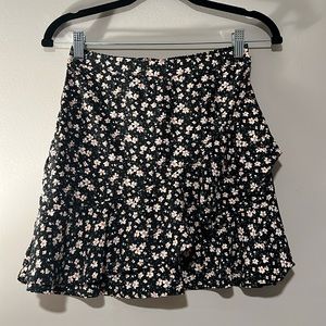 Black floral skirt